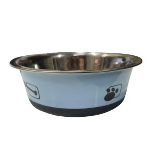 <strong>Guau!</strong> Plato de Acero Inoxidable con Diseño, Celeste, Capacidad 850 ml