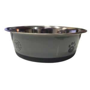 <strong>Guau!</strong> Plato de Acero Inoxidable con Diseño, Gris, Capacidad 850 ml