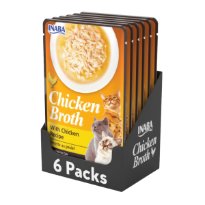 <strong>Pack: Inaba</strong> Churu Chicken Broth, Snack Húmedo para Gatos, Caldo de Pollo, 6 sachet de 50 gr