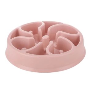 <strong>Marben Pets</strong> Plato de Alimentacion Lenta Flor para Perros, Medidas 20.5x4.5 cm, Color Rosado