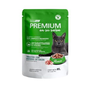 <strong>Vital Can Premium</strong> en su Salsa, Alimento Húmedo para Gato Adulto, Sabor a Trocitos con Sardina en Salsa, Sachet de 85 gr