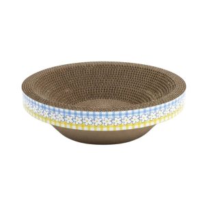 <strong>Marben Pets</strong> Rascador con Estilo Cuenco, Diseño Flores, Carton Corrugado con Catnip, Medidas 30x30x8 cm