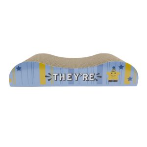 <strong>Marben Pets</strong> Rascador con Estilo de Sofá y Diseño para Gatos, Cartón Corrugado con Catnip, Color Azul, Medidas 36 x 15 x 7 cm