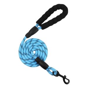 <strong>Wonder Dog</strong> Correa Reflectante Redonda para Mascotas Color Celeste, Medidas 1.2×120 cm