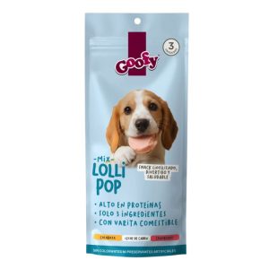 <strong>Goofy</strong> Mix Lolli Pop, Snack Liofilizado para Perro, 3 unidades, envase de 24 gr