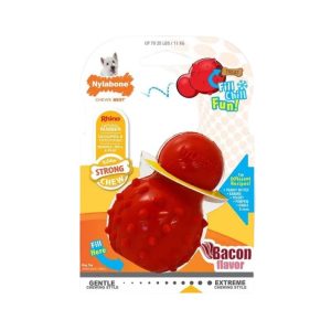 <strong>Nylabone</strong> Strong Chew, Cono 3 en 1 Rellenable, Congelable, Sabor Tocino, Talla XS