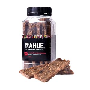 <strong>Rahue</strong> Charqui de Vacuno, Natural Jerky Snack para Perros, pote de 250 gr