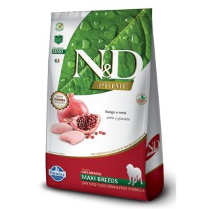 <strong>N&D</strong> Prime Adult Maxi Breed, Alimento Seco para Perros Adultos, Raza Grande, Pollo y Granada, bolsa de 10.1 kg