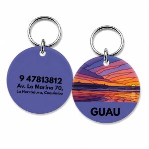<strong>Guau!</strong> Placa Circular Personalizada Cuarta Región Talla S, Atardecer