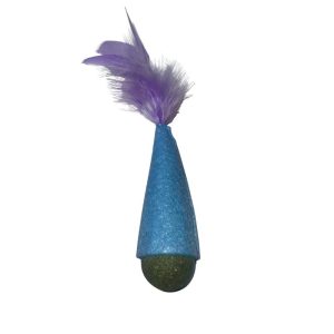 <strong>Guau!</strong> Juguete para Gatos, Cono con Catnip y Plumas, color según disponibilidad