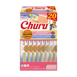 <strong>Inaba</strong> Churu Cat Salmon Variety, Snack Húmedo para Gatos, Variedades de Salmón, caja de 20 unidades