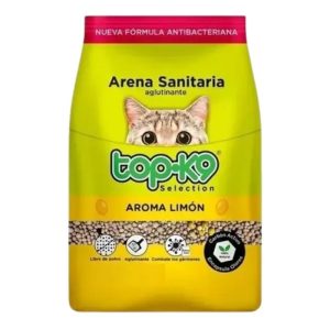 <strong>Top-K9</strong> Arena Sanitaria Aglutinante para Gatos, Aroma Limón, Antibacteriana, bolsa de 10 kg