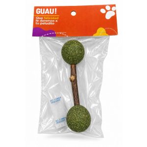 <strong>Guau!</strong> Palito con 2 pelotas de Catnip para Gatos, largo de 11 cm aprox