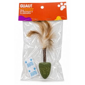 <strong>Guau!</strong> Palito con Catnip y Pluma para Gatos, largo de 13 cm aprox