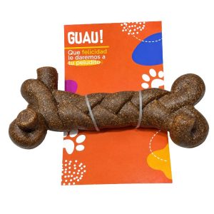 <strong>Guau!</strong> juguete en forma de Hueso Trenzado, Fibra de Bambú, largo de 18 cm