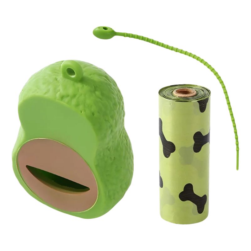 <strong>Guau!</strong>Porta bolsas en forma de Palta, incluye rollo de bolsas