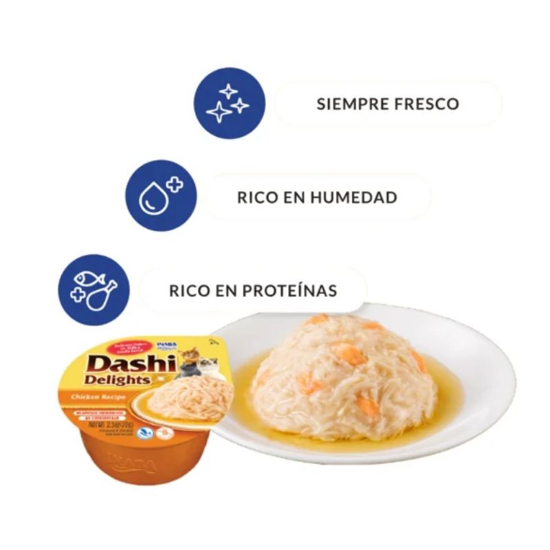 <strong>Inaba</strong> Dashi Delights, Alimento Húmedo para Gatos, sabor Pollo, envase 70 gr - Imagen 2