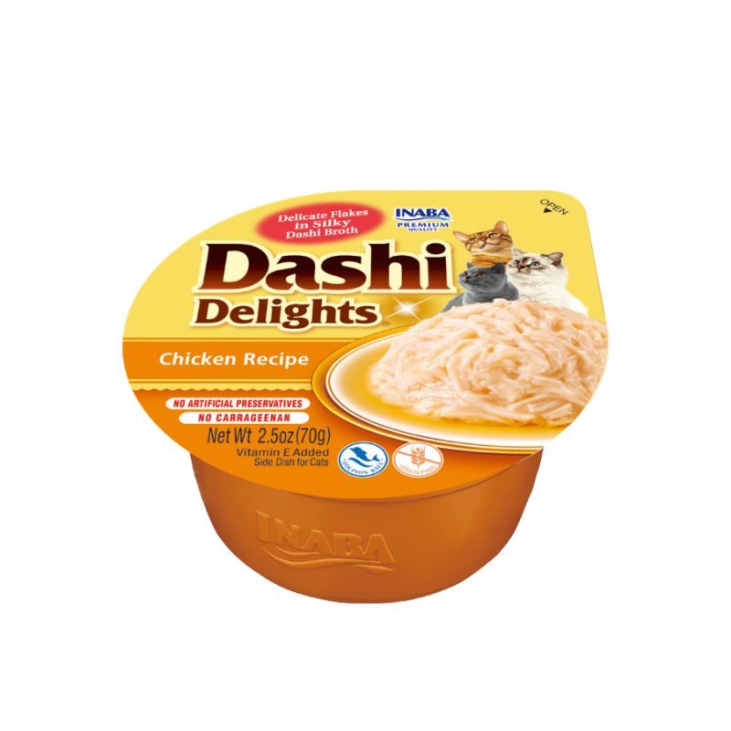 <strong>Inaba</strong> Dashi Delights, Alimento Húmedo para Gatos, sabor Pollo, envase 70 gr
