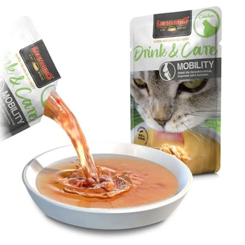 <strong>Leonardo</strong> Drink & Care, Mobility, Sopa de Pollo, Alimento Húmedo para Gatos, sachet de 40 gr - Imagen 2