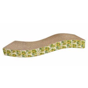 <strong>Marben Pets</strong> Rascador con Estilo Curvo y Diseño de Flores, color Verde, medidas 43 x 22 cm aprox