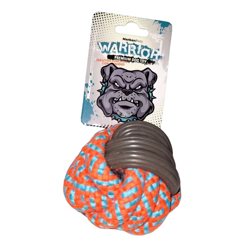 <strong>Warrior</strong> Cuerda en forma de Pelota trenzada, color Naranjo, diámetro 7 cm aprox