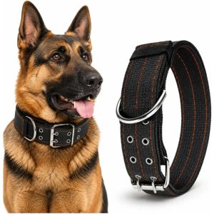 <strong>Wonder Dog</strong> Collar de Fibra de Nylon para mascotas Grandes, color Negro, talla XL