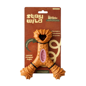 <strong>Stay Wild</strong> Forma Y Dentada, Juguete para perros de fibra de bambú