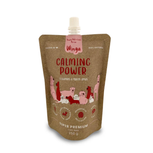 <strong>Winga</strong> Calming Power, Snack Húmedo Calmante para Perros, Melena de León, Passiflora y Melissa, pouch de 250 gr