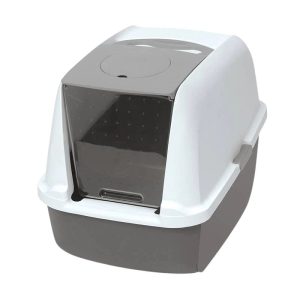 <strong>Catit</strong> Airsift Baño Regular con Cubierta y Filtro Anti-olores para Gatos, Gris