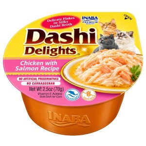 <strong>Inaba</strong> Dashi Delights, Alimento Húmedo para Gatos, sabor Pollo con Salmón, envase 70 gr