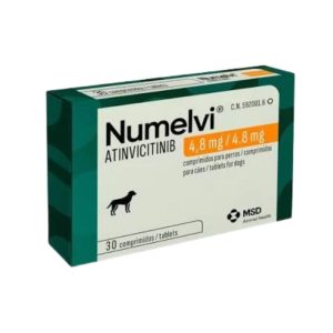 <strong>Numelvi</strong> 4.8 mg, para el tratamiento del prurito asociado a dermatitis alérgica y atópica en Perros, 30 comprimidos