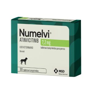 <strong>Numelvi</strong> 7.2 mg, para el tratamiento del prurito asociado a dermatitis alérgica y atópica en Perros, 30 comprimidos