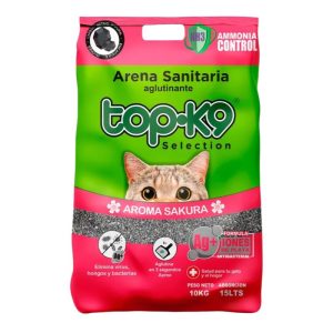 <strong>Top-K9</strong> Iones de Plata, Arena Sanitaria Aglutinante para Gatos, Aroma Sakura, Bolsa de 10 kg