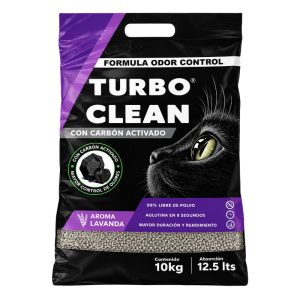 <strong>Turbo Clean</strong> Arena Aglutinante con Carbón Activado aroma Lavanda, 10 kg